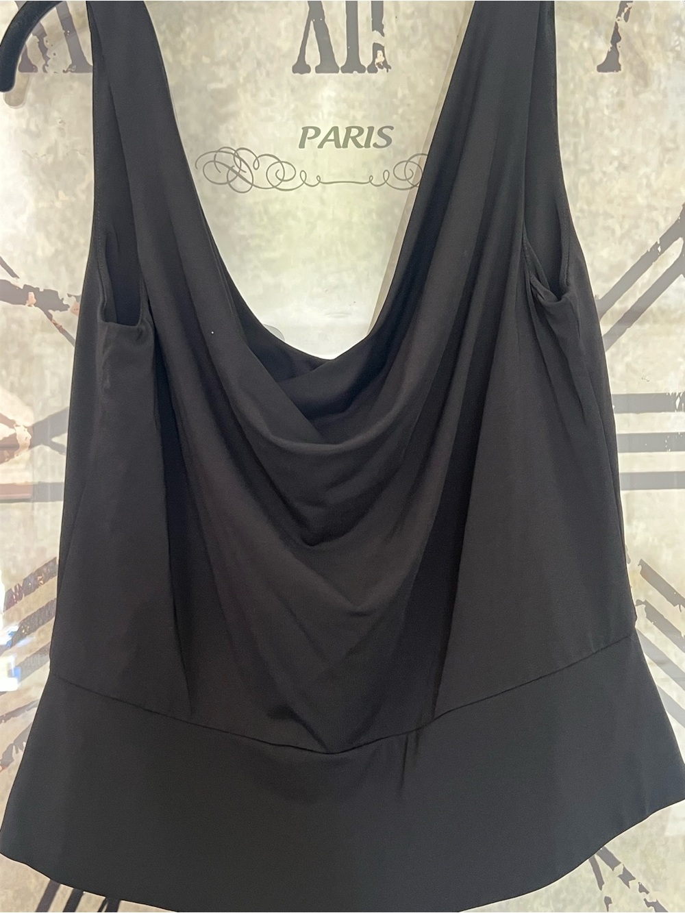 INC International Concepts Black Draped Cowl Tank